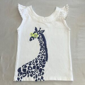 Gymboree White and Blue Giraffe Print Tank Tops
